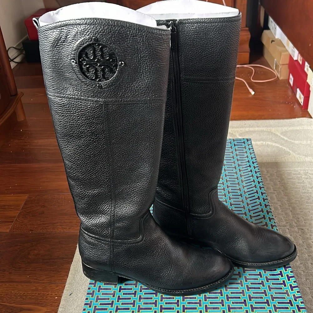 Tory Burch Kiernan 35MM Riding Boot Leather Size 8 - Picture 8 of 10